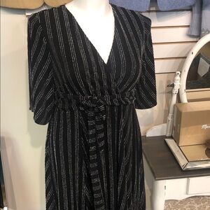 Torrid Elegant Black with Silver Striped Dress